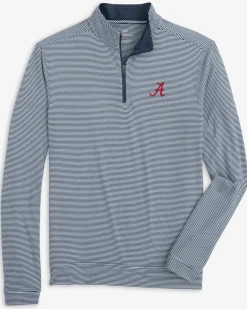Online Southern Tide Alabama Crimson Tide Cruiser Micro-Stripe Heather Quarter Zip