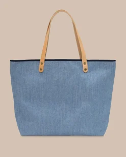 Hot Southern Tide All Day Denim Tote Navy