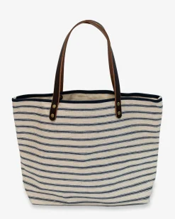 Best Sale Southern Tide All Day Stripe Tote Navy