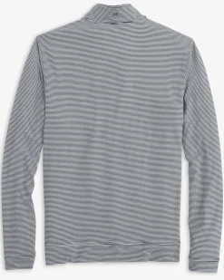 Sale Southern Tide App State Cruiser Micro-Stripe Heather Quarter Zip Heather Black