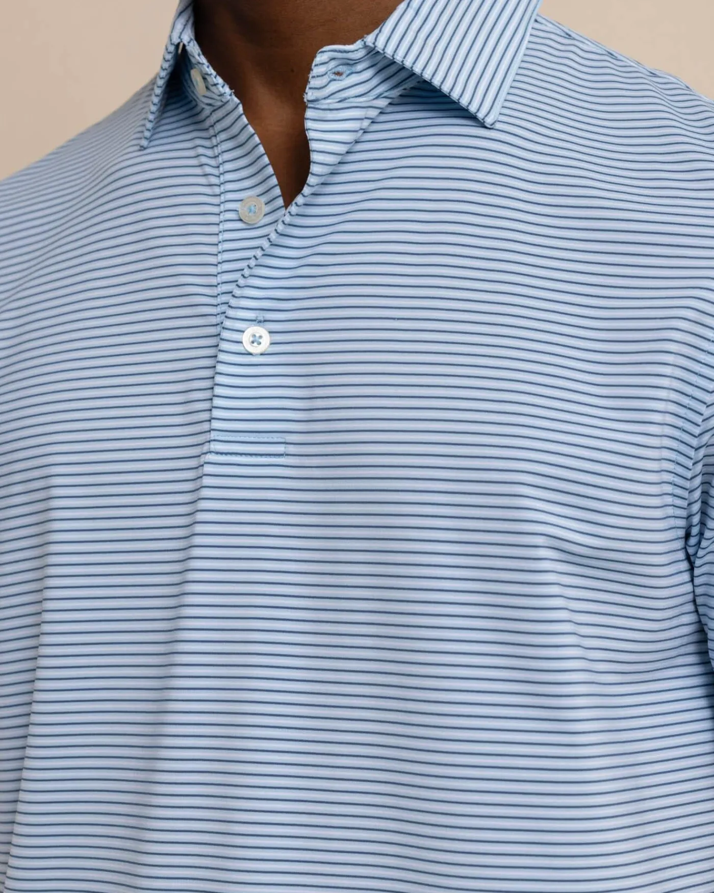 Best Southern Tide Brrr°-Eeze Baytop Stripe Performance Polo