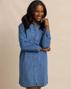 Clearance Southern Tide Cam Denim Dress Medium Wash Indigo