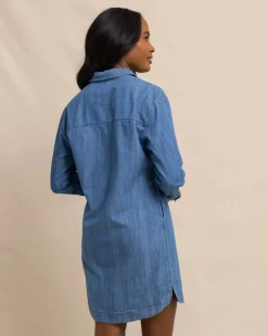Clearance Southern Tide Cam Denim Dress Medium Wash Indigo