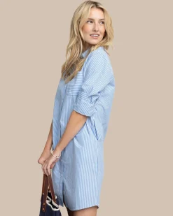 Discount Southern Tide Cam Stripe Poplin Dress