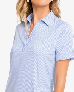 Best Sale Southern Tide Kamryn Brrr°® Intercoastal Stripe Dress Cobalt Blue