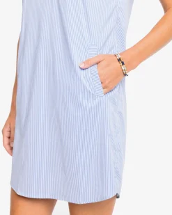Best Sale Southern Tide Kamryn Brrr°® Intercoastal Stripe Dress Cobalt Blue