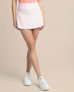 New Southern Tide Katlyn Stripe Skort Classic White