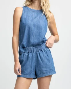 Cheap Southern Tide Mary Ellen Denim Short Medium Wash Indigo