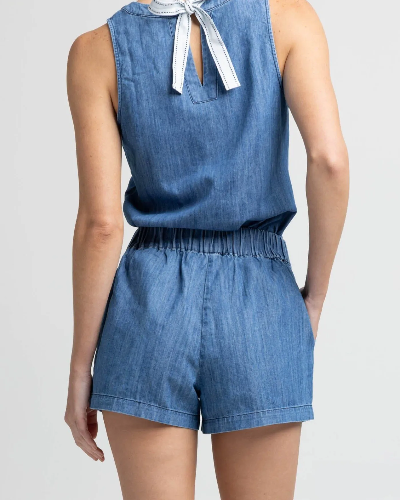 Cheap Southern Tide Mary Ellen Denim Short Medium Wash Indigo