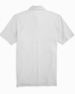 Clearance Southern Tide Michigan Spartans Driver Spacedye Polo Shirt Slate Grey