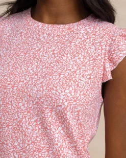 Clearance Southern Tide Mikala Floral Feeling Printed Sun Farer Dress Conch Shell