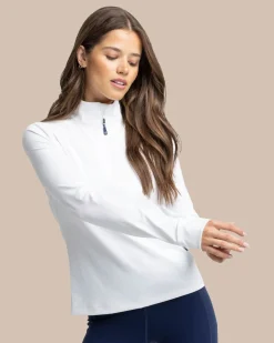 Outlet Southern Tide Runaround Quarter Zip Pull Over Classic White