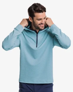 Fashion Southern Tide Scuttle Heather Performance Quarter Zip Hoodie