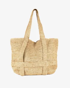 Sale Southern Tide Straw Traveler Tote Natural